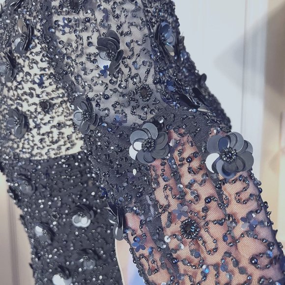 Adrianna Papell Navy Sequin Dress - Picture 7 of 16